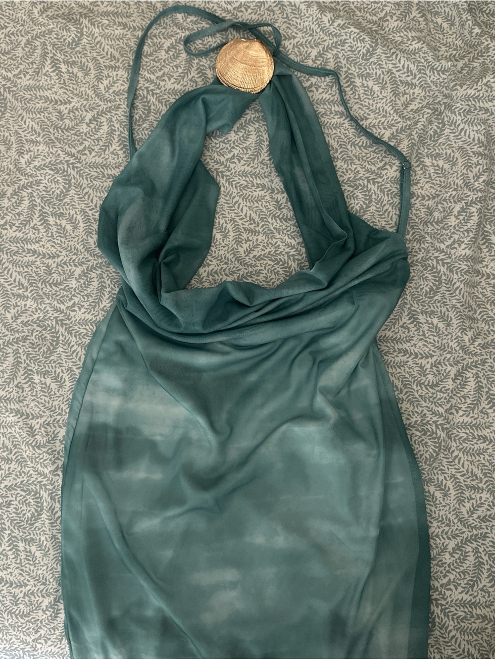 Teal Halter Neck Dress - Women